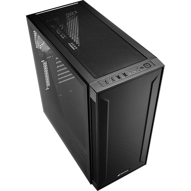 Sharkoon TG6M RGB Tower-Gehäuse, schwarz, Seitenteil aus gehärtetem Glas – Bild 8