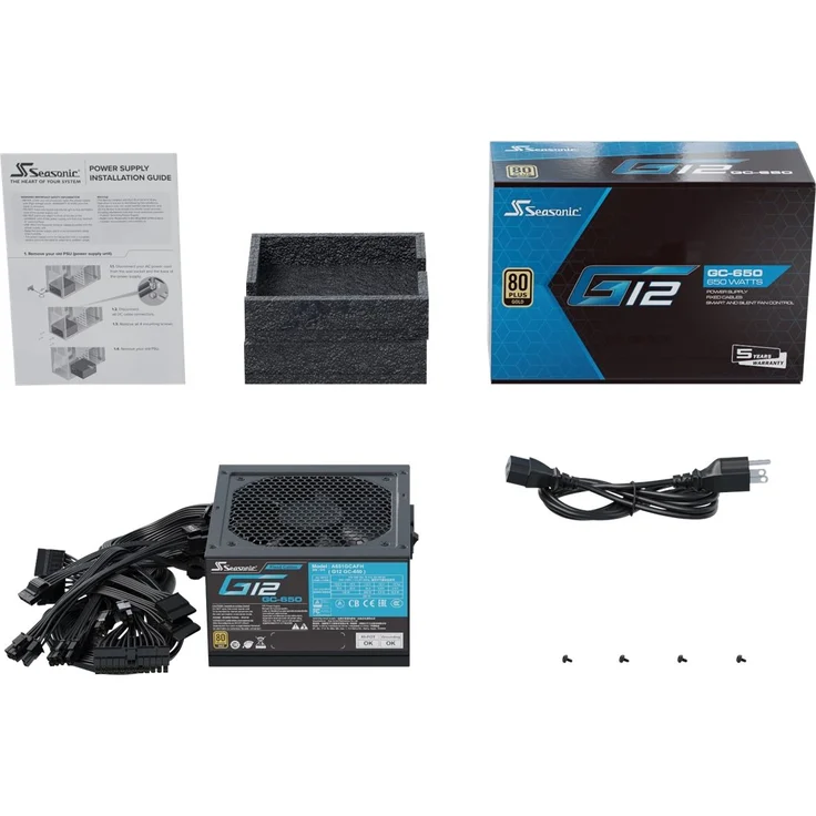 Seasonic G12-GC-650 650W PC-Netzteil, schwarz, 4x PCIe – Bild 2