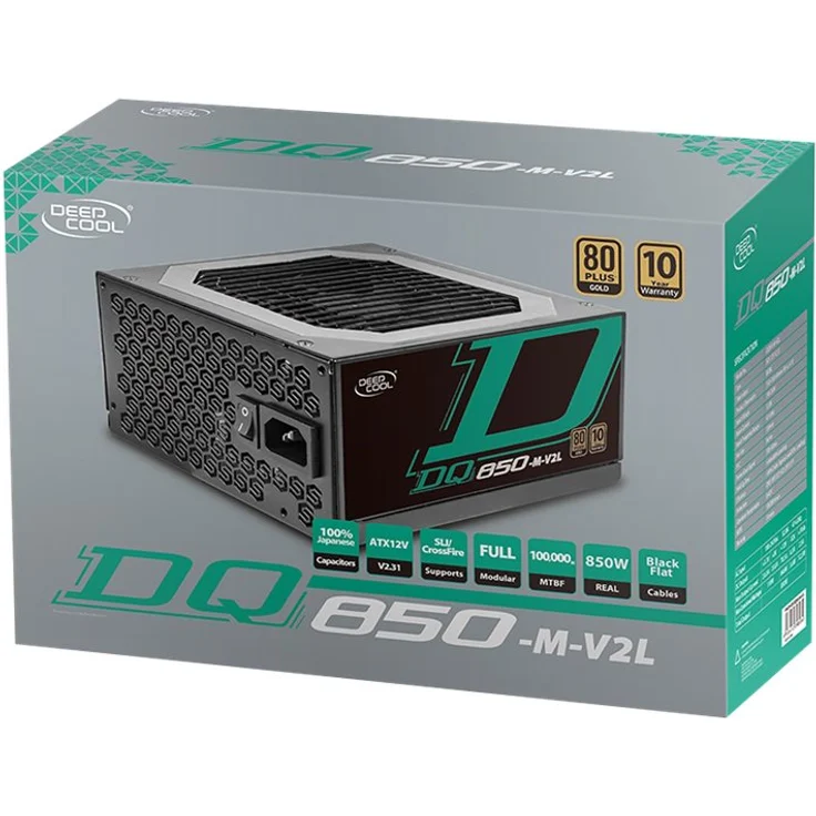 Deepcool DQ850-M-V2L 850W PC-Netzteil, schwarz, 4x PCIe, Kabel-Management – Bild 2