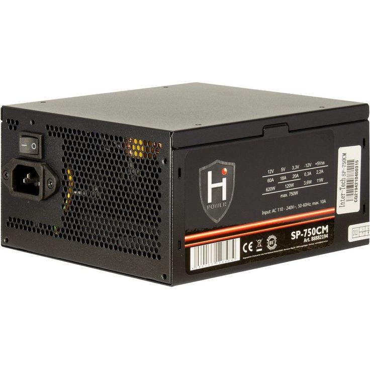 Inter-Tech Netzteil 750W HIPOWER SP-750CM 1X 140mm Lüfter retail