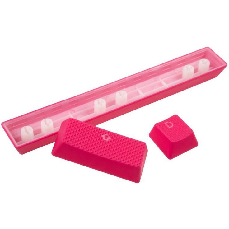 Ducky Rubber Keycap Set, 31 Tasten, Double-Shot, gummiert, für Backlight - pink