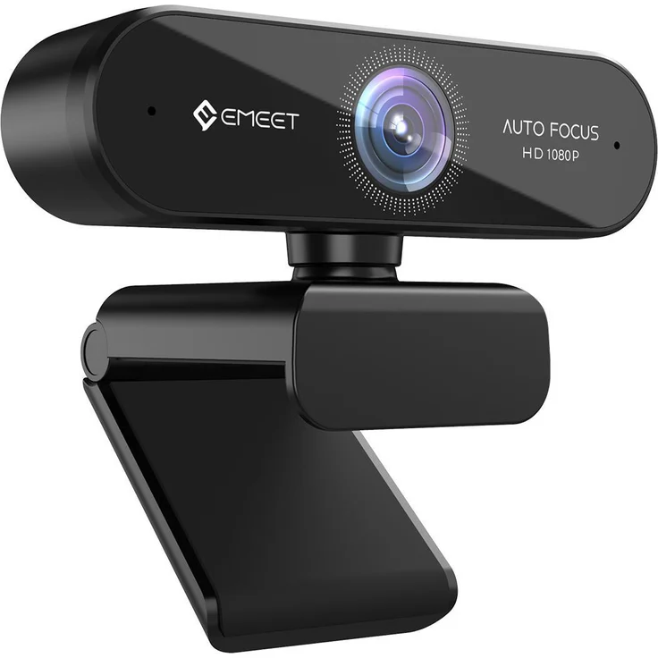 eMeet Nova HD Webcam (2 AI Array Mikrofone inklusive Echo- und Geräuschunterdrückung - automatische Lichtkorrektur - Universalclip und Tripod-kompatibel - 1080p bei 30 FPS - 360° drehbar) (EMNOVABLKDE) – Bild 3