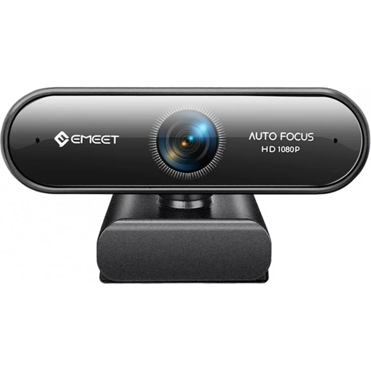 eMeet Nova HD Webcam (2 AI Array Mikrofone inklusive Echo- und Geräuschunterdrückung - automatische Lichtkorrektur - Universalclip und Tripod-kompatibel - 1080p bei 30 FPS - 360° drehbar) (EMNOVABLKDE) – Bild 2