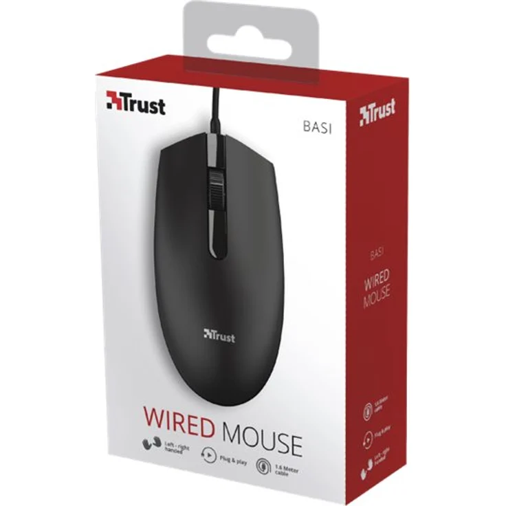 Trust Basi Wired Mouse schwarz, USB (24271) – Bild 4