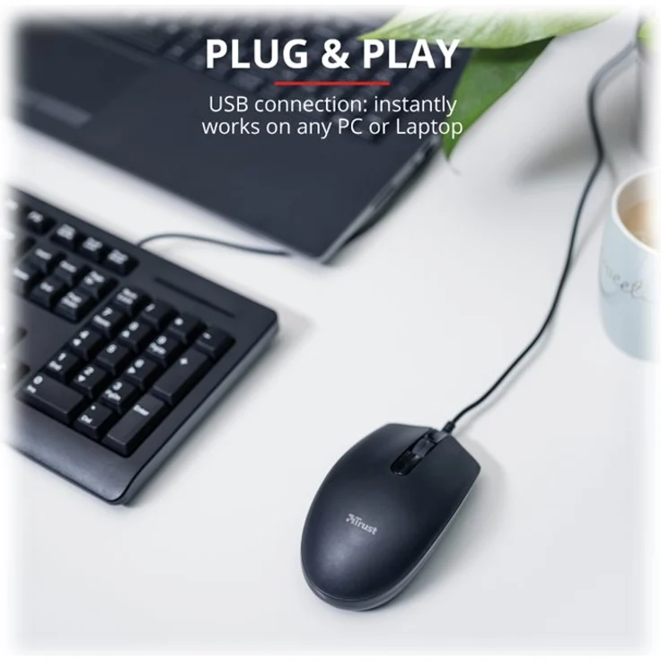Trust Basi Wired Mouse schwarz, USB (24271) – Bild 5