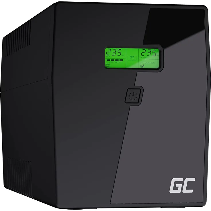 Green Cell UPS USV Unterbrechungsfreie Stromversorgung 1500VA (900W) mit Überspannungsschutz 230V Line-Interactive Spannungsregelung AVR USV-Anlage USB/RJ45 4x Schuko IEC Ausgänge LCD Bildschirm