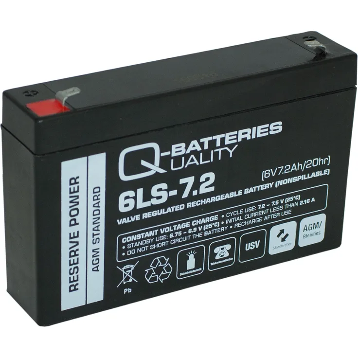 Quality Batteries Ersatzakku für Panasonic LC-R067R2P 6V 7,2Ah AGM Batterie - Wartungsfrei und hohe Zuverlässigkeit