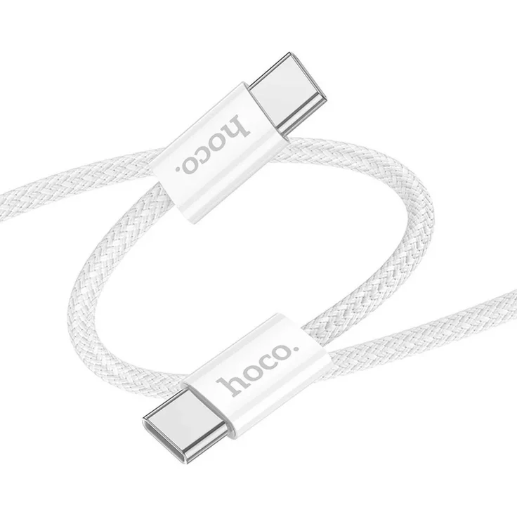 Hoco USB Typ C auf USB Typ C Ladekabel, Schnellladekabel 60 W, 2 m, Weiß