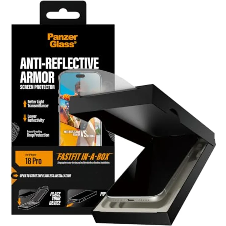 PanzerGlass Anti-reflective Armor Screen Protector für Apple iPhone 18 Pro, mit Drop Protection und FASTFIT IN-A-BOX – Bild 5