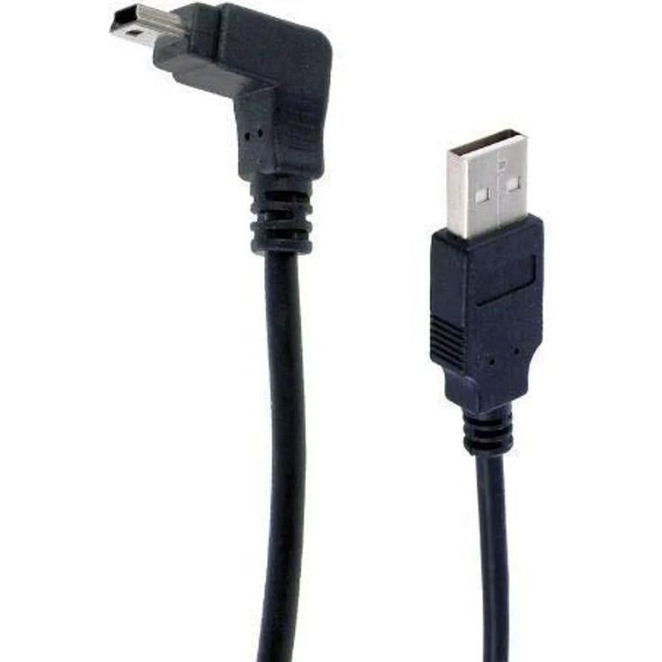 Wicked Chili USB 2.0 Hi-Speed Datenkabel mini USB Stecker 90° abgewinkelt, kompatibel mit TomTom XXL IQ Routes, XL Live, XL Live Style, Start XL, 180 cm, schwarz – Bild 2