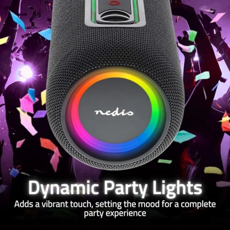 Nedis Bluetooth-Lautsprecher - max. Batteriespielzeit: 4 Std - Handgerät - 30 W - Stereo - Eingebaut, Schwarz – Bild 6