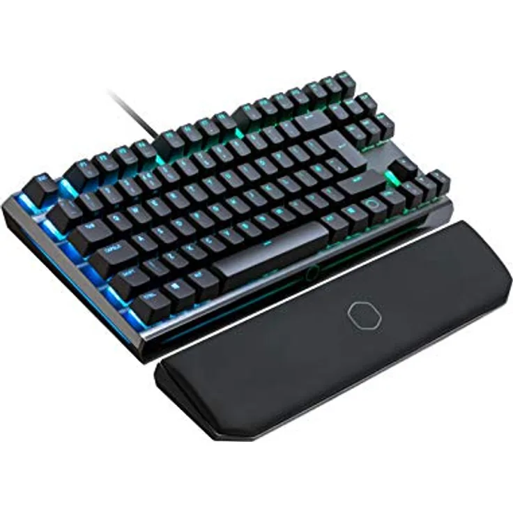 Cooler Master MasterKeys MK730 - Mechanische kompakte RGB Gaming-Tastatur ohne Nummernblock, Gehäuse aus gebürstetem Aluminium, abnehmbare magnetische Handballenauflage, UK-Layout, Cherry MX Red