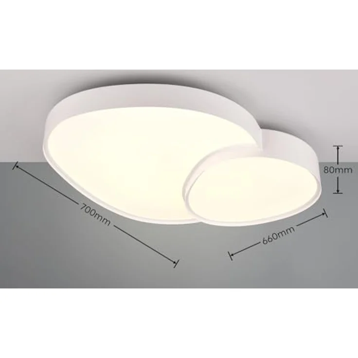 Trio Leuchten Deckenleuchte Rise 647519231, Metall Weiß matt, Schirm Kunststoff Weiß, 45W LED, Dimmbar, Lichtfarbe einstellbar – Bild 5