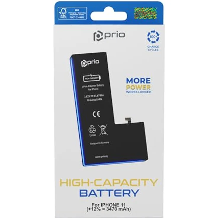 prio Hochleistungsakku für iPhone 11, 3470 mAh, hohe Kapazität, langlebig und kompatibel – Bild 7