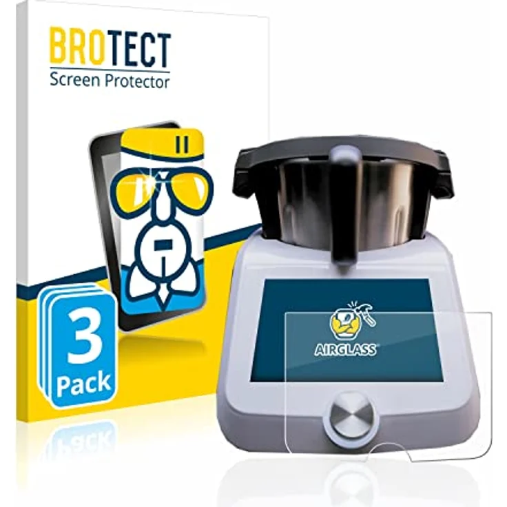 BROTECT Schutzglas für SilverCrest Monsieur Cuisine Smart (3 Stück) Displayschutzfolie [Extrem Kratzfest 9H, Anti-Fingerprint] – Bild 2