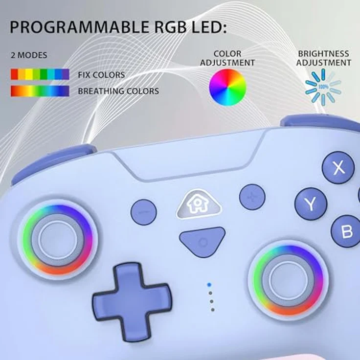 Subsonic LED Sweetie Blue, Wireless Controller für Nintendo Switch mit programmierbaren LEDs und Turbo-Funktion – Bild 3