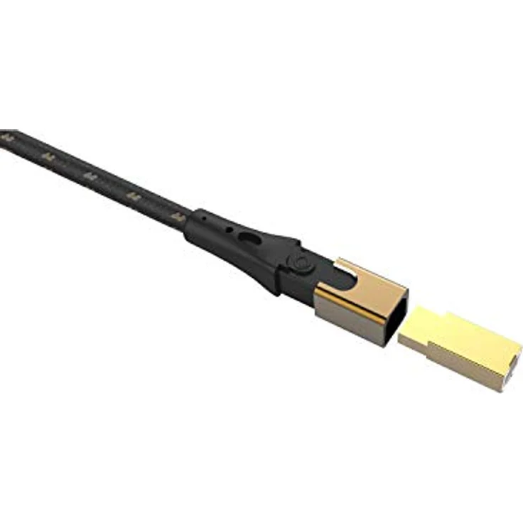 Oehlbach Primus USB-Kabel Typ B 2.0 - State of the Art - High Speed 480 Mb-s hochflexibel Metallstecker HPOCC 3-Fach Schirmung - Drucker, Scanner, Audio Verstärker 50 cm, Schwarz-Gold - Preisvergleich – Bild 4