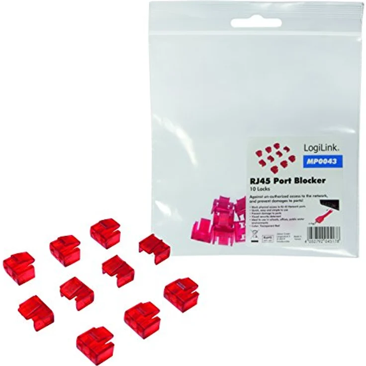LogiLink RJ45-Port 10x Schlösser Nachrüstpack rot – Bild 5