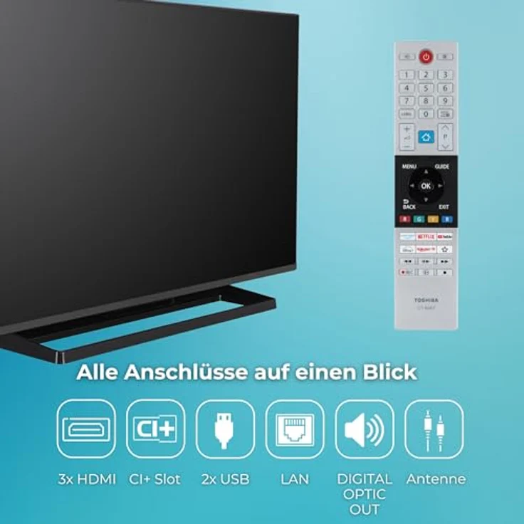 Toshiba 43UV3363DA, 43 Zoll Smart TV VIDAA, 4K UHD Fernseher mit HDR und Triple-Tuner, LED TV – Bild 4