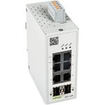 Wago Industrial-Managed-Switch (6 Ports), Netzwerk Switch, WAGO 852-1328, Industrieller Switch in blau