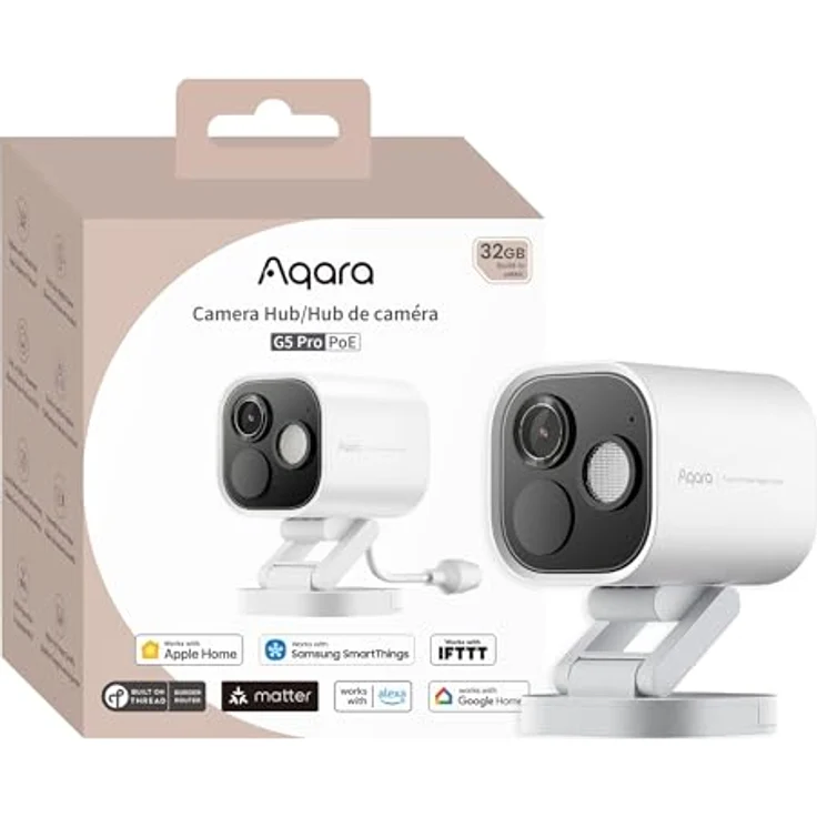 Aqara Camera Hub G5 Pro PoE Sicherheitskamera, globale Version, 2,6 K Ultra HD mit KI-Erkennung, Vollfarb-Nachtsicht, HomeKit Secure Video, IP65 wetterfest & Zigbee/Thread/Matter Support – Bild 1