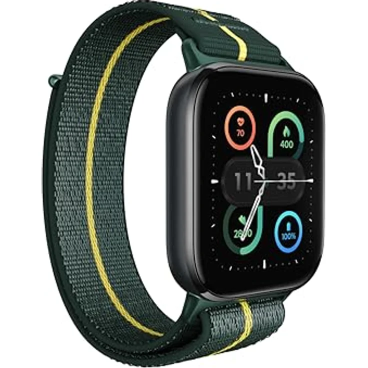 Motorola Moto Watch Fit, Smartwatch mit 1,9" OLED-Display, IP68 Wasserschutz, bis zu 16 Tage Akkulaufzeit, Trekking Green Armband – Bild 3