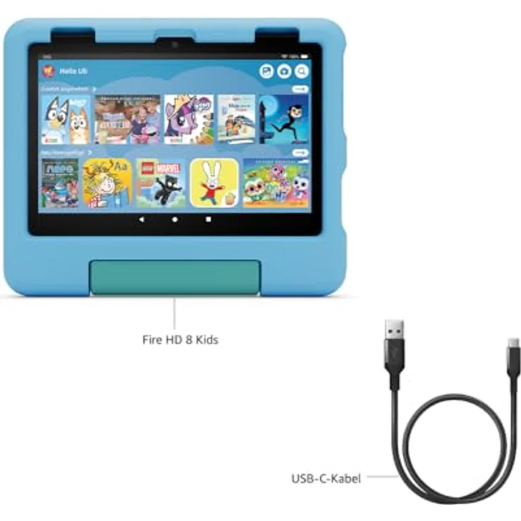 Amazon Fire HD 8 Kids-Tablet (Neueste Generation), 3 GB RAM, werbefreie Inhalte, integrierte Kindersicherung, 13 Std. Akkulaufzeit, 32 GB, blau – Bild 5