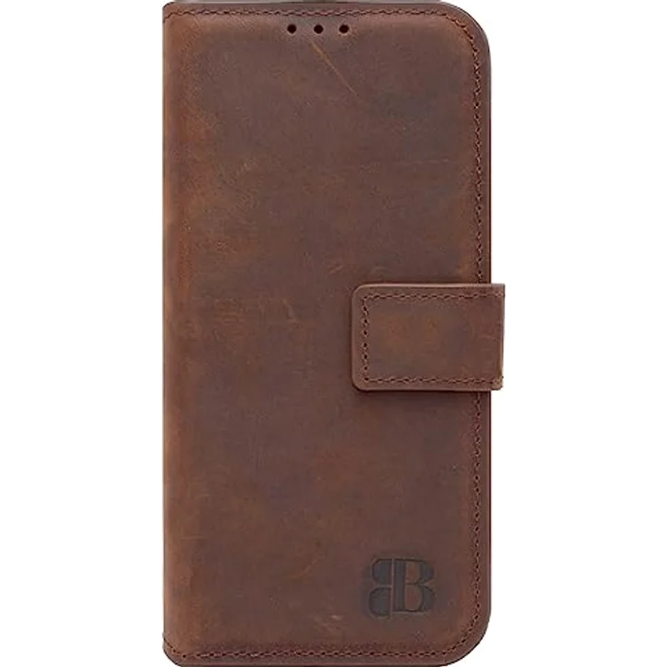 Burkley für iPhone 14 Pro - Magic Wallet - Leder Wallet Case mit abnehmbarer Schutzhülle in Sattelbraun – Bild 3