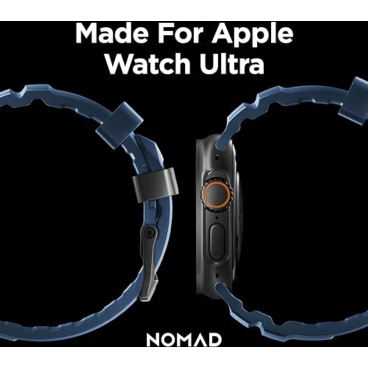 NOMAD Apple Watch Sportarmband Rocky Point Atlantic Blue – 45/49 mm mit schwarzer Titan-Hardware, für Damen und Herren – Bild 4