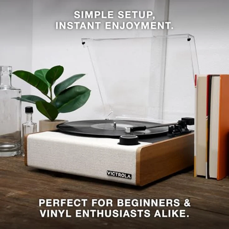 Victrola The Eastwood II, Manuell Plattenspieler mit Bluetooth-Streaming und Audio-Technica AT-3600LA-Tonabnehmer, schwarz – Bild 9