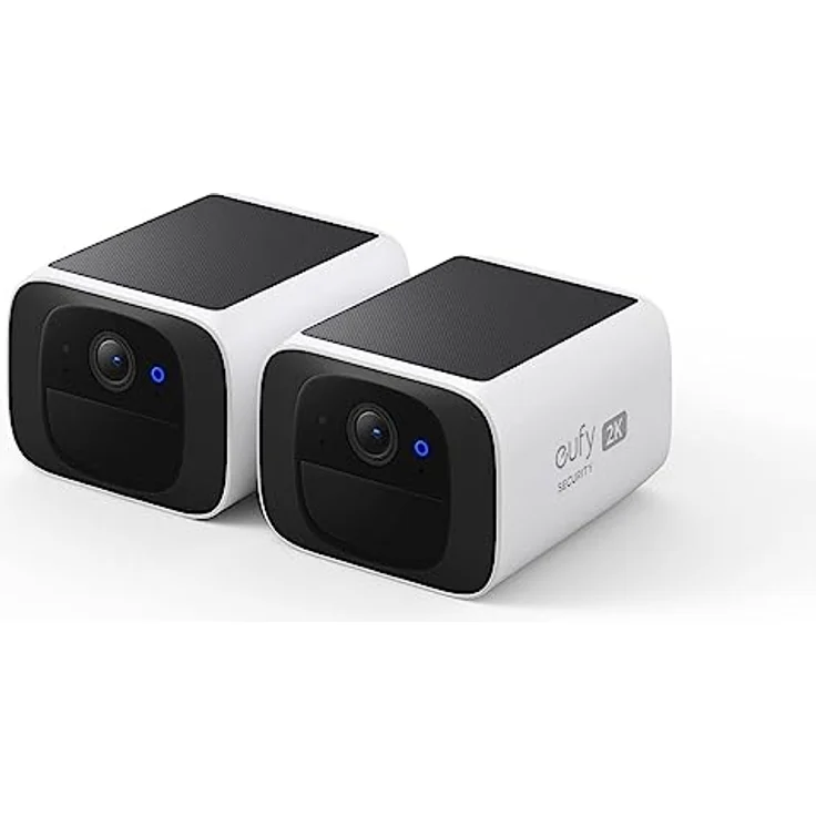 eufy Security überwachungskamera aussen S220 Solo 2-Pack, 2K Auflösung, überwachungskamera aussen solar, Nonstop Power mit Solar, 2,4 GHz WLAN, ohne ABO, ohne monatliche Kosten – Bild 1