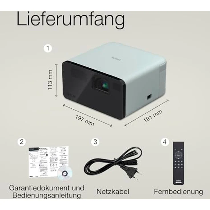 Epson EpicVision EF-21G tragbarer Mini-Laserprojektor, Full-HD 1.080, 3LCD, 1.000 Lumen, bis zu 150-Zoll-Projektionsfläche, Bluetooth-Lautsprecher, Chromecast, Google TV, grün – Bild 5