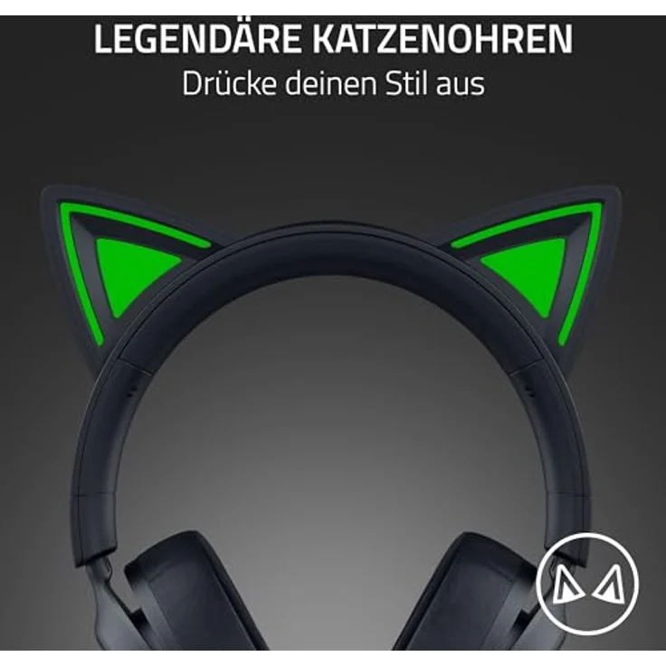 Razer Kraken Kitty V3 X, Kabelgebundenes Gaming-Headset mit kultigen Kitty-Ohren, HyperClear Kardioid Mikrofon, Triforce 40mm Treiber, 3,5mm Klinkenstecker, Schwarz, 270g leicht – Bild 2