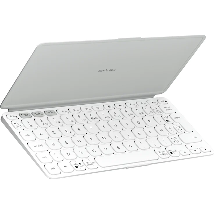 Logitech Keys-To-Go 2, Tastatur mit AZERTY-Layout, Pale Grey