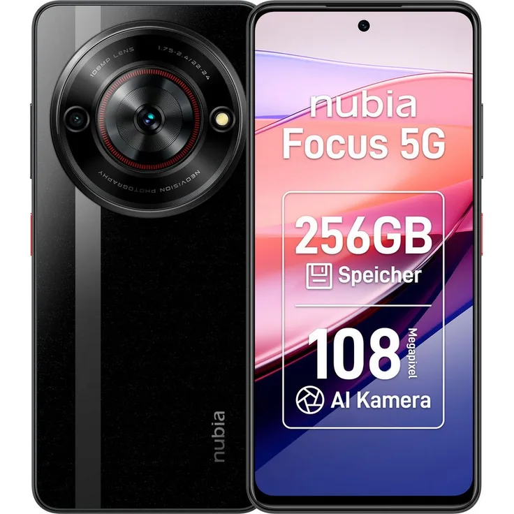 Nubia Focus 5G Smartphone (16,76 cm/6,6 Zoll, 256 GB Speicherplatz, 108 MP Kamera)