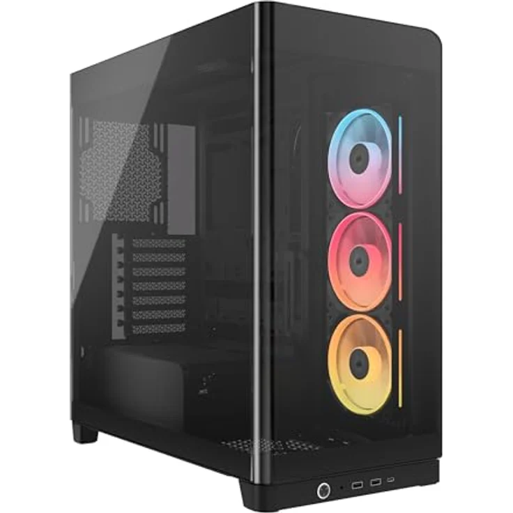 Corsair FRAME 4500X LX-R RGB Black, Mid-Tower PC Gehäuse für E-ATX, ATX, Micro-ATX und Mini-ITX mit Sichtfenster, 460 mm Grafikkartenunterstützung und 10 Lüfterplätzen, Schwarz – Bild 1