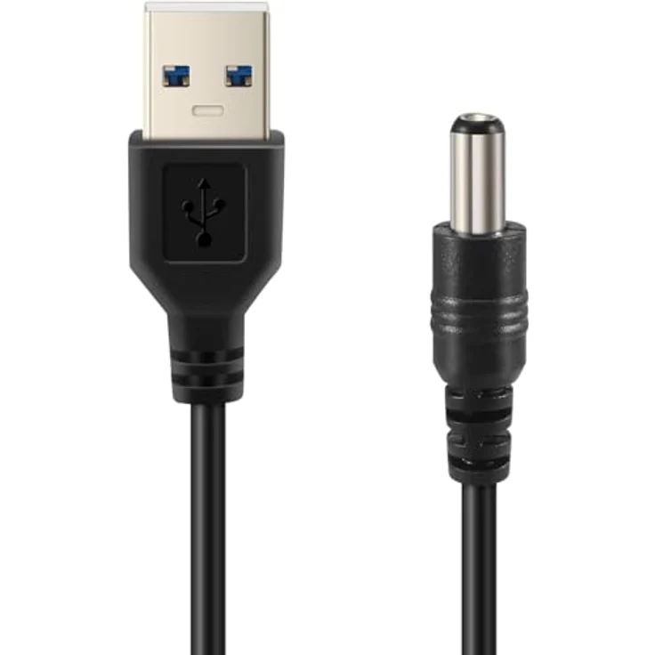 Aukson B62 USB auf DC 5.5 x 2.1mm Ladekabel, 50cm, 5V Power Kabel für Geräte mit Power Regulator – Bild 3