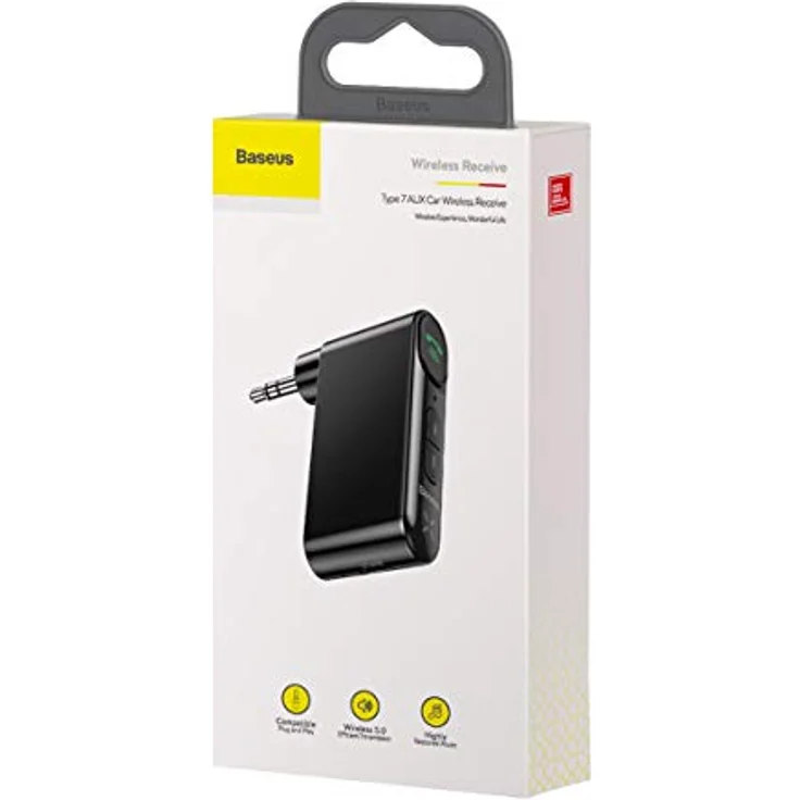 Baseus BSBA-02, Bluetooth AUX-Sender mit Bluetooth 5.0, 10m Reichweite und integriertem Mikrofon – schwarz – Bild 8