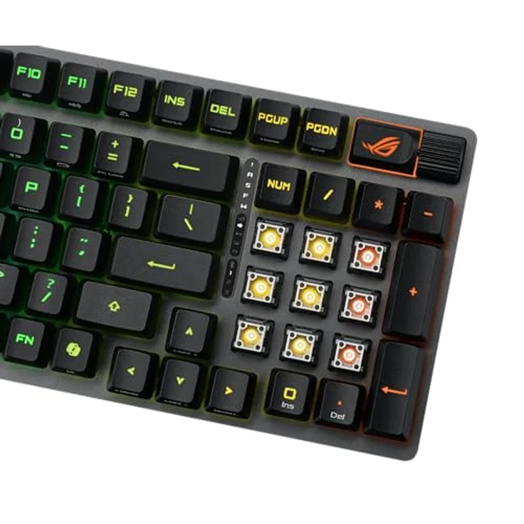 ASUS ROG Strix Scope II 96 RX Wireless Black kabellose optische Gaming-Tastatur (Bluetooth, 2,4 GHz, kabelgebunden USB, Streaming-Hotkeys, ROG RX Optical Switches, ROG-Tastaturstabilisatoren) – Bild 5