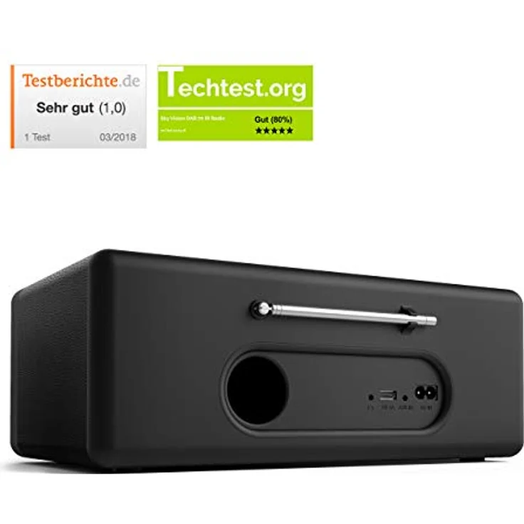 sky vision DAB 70 IR – Stereo DAB Plus Radio, WLAN Internet Radio (DAB+, FM UKW, Radio WLAN-fähig, mit AUX-Anschluss Plus Kabel, Digital Radio Wecker, mit Fernbedienung), schwarz – Bild 3