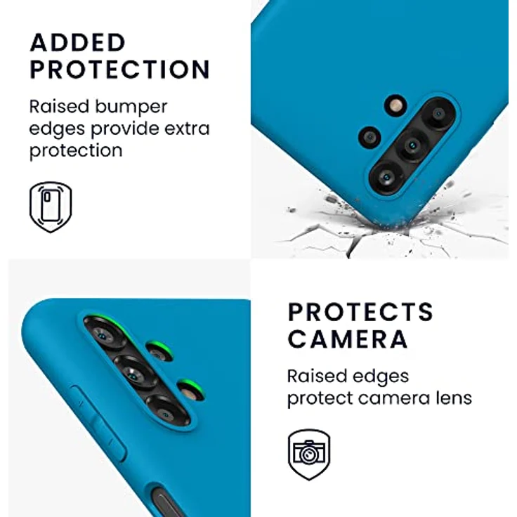 kwmobile Handyhülle für Samsung Galaxy A13 4G - TPU Case in Karibikblau mit kabellosem Laden und griffigem Design – Bild 3