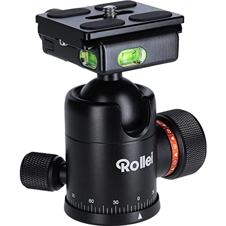 Rollei Stativ Kugelkopf für C5i Stativ, professioneller 360 Grad Stativkopf mit Friktion, 8 KG Tragkraft und 3 Wasserwaagen.Inkl. Acra Swiss Schnellwechselplatte – Bild 2