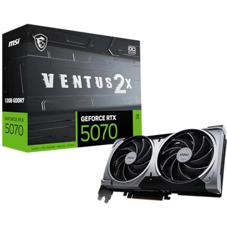 MSI GeForce RTX 5070 12G Ventus 2X OC, Grafikkarte mit leistungsstarker Kühlung – Bild 1