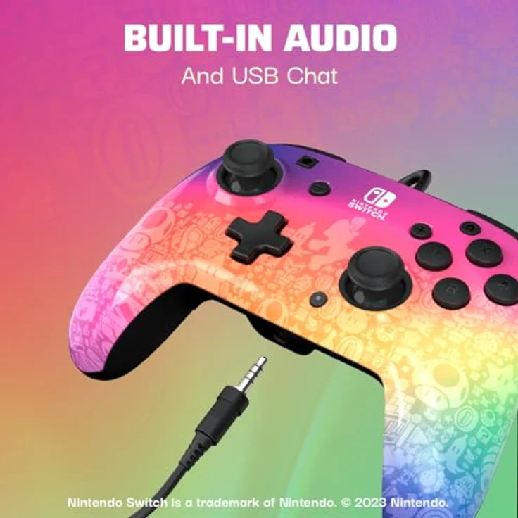 PDP Rematch + Case Bundle Star Spectrum Nintendo Switch, Gamepad mit D-Pad-Steuerung und programmierbaren Rücktasten – Bild 2