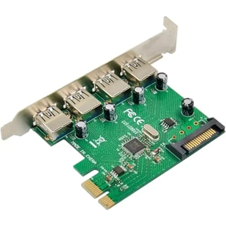 InLine PCIe USB Karte 4 Ports, USB-A 3.2 Gen. 1, SATA Power, Hot-Plug, Datenübertragung bis 5 Gb/s, 76666M – Bild 2