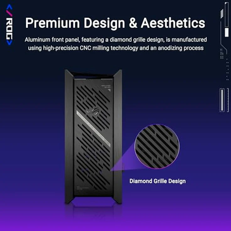 Asus ROG Strix Helios II GX601S, Midi-Tower PC-Gehäuse mit gehärtetem Glas und optimaler Kühlung, schwarz – Bild 2