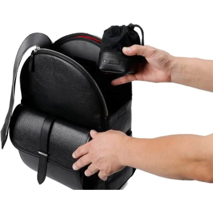 Artisan & Artist ACAM LP 120 BKBK, Objektivtasche aus strapazierfähigem Textil mit eleganten Lederakzenten, Schwarz – Bild 5