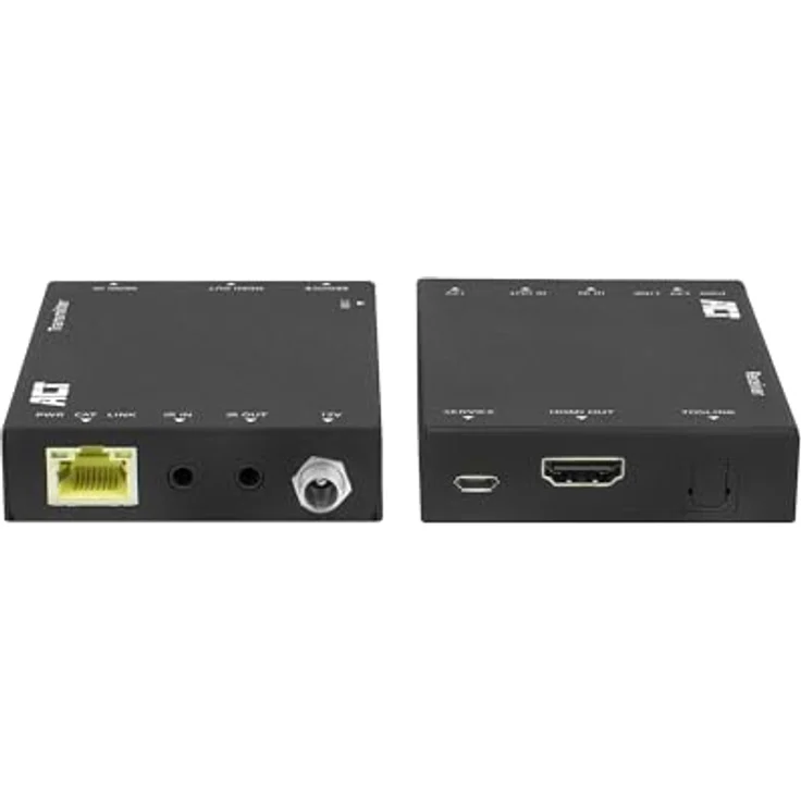 ACT AC7811, 4K HDMI 2.0 Extender-Set über CAT6 UTP mit IR-Unterstützung, 60 Meter, KVM Switch, Schwarz – Bild 1