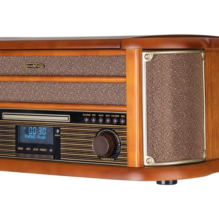 Reflexion HIF2002DAB Stereoanlage AUX, Bluetooth, CD, DAB+, Kassette, Plattenspieler, UKW, USB, WLAN, Aufnahmefunktion braun – Bild 5