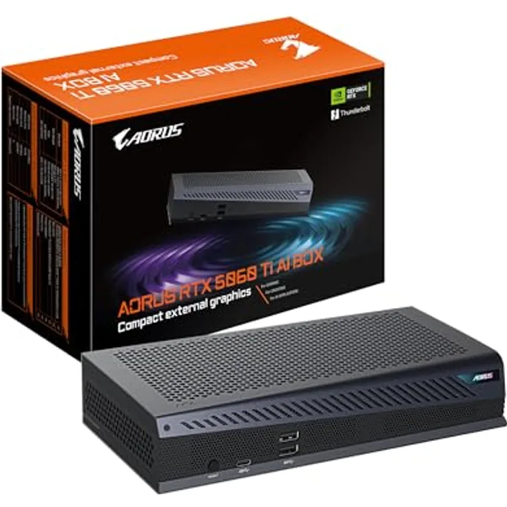 GIGABYTE AORUS RTX 5060 Ti AI Box Grafikkarte - 16GB GDDR7, PCI-E 5.0, 2572MHz, 3 x DP 2.1, 1 x HDMI 2.1, RGB-Beleuchtung